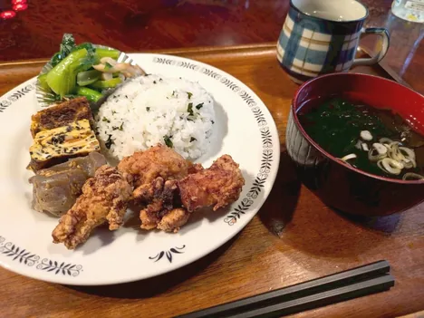揚げたて唐揚げの定食